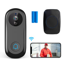 Load image into Gallery viewer, Two-Way Door Bell WiFi Wireless Video 1080P HD Doorbell Smart Security Camera, with batteries &amp; charger cable! Full 1080P with chime!
